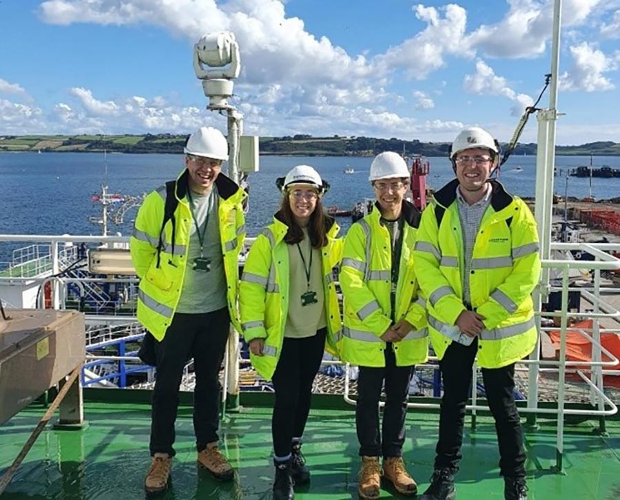 ABL engineers on a ship visit. Source: ABL Longitude Engineering