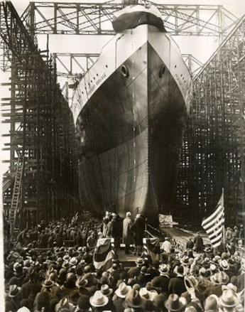 Launching of SS President Coolidge